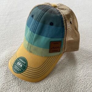 NEW Legacy Mens Trucker Hat Yellow Blue Santa Monica Ombre Mesh Snapback Cap